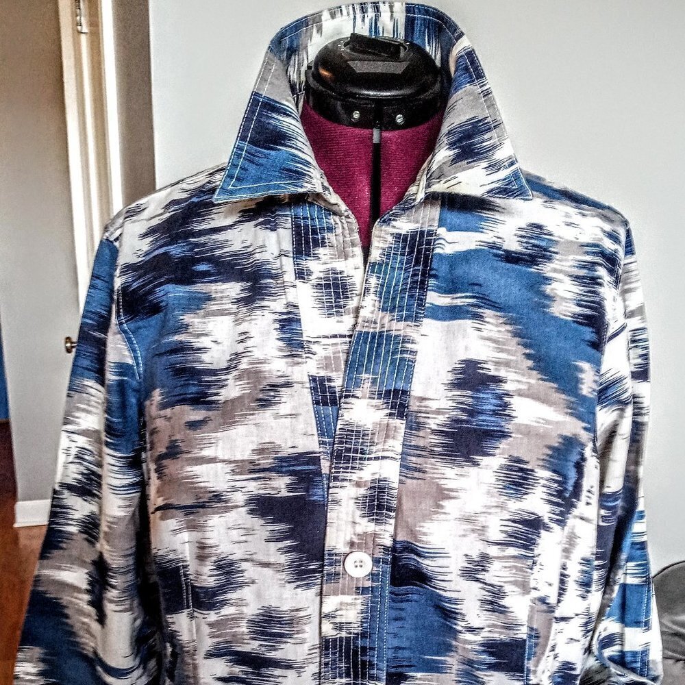 Coldwater Creek Linen Cotton Print Jacket